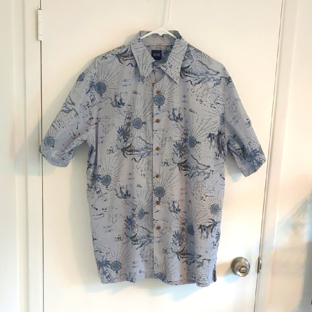 Basic Editions Blue Casual Button Down large Shirt